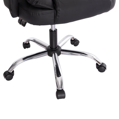 Office Chair Lagom Hm1198 Black Pvc-metal Chrome Base-black Frame 60x70x104hcm.