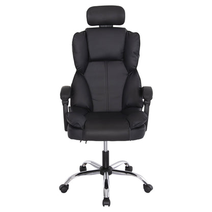 Office Chair Octavius Hm1202 Black Pvc- Chromed Metal Base 63x73x129hcm.