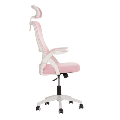 Office Chair Blazer Hm1205.04 Pink Mesh Fabric--white Arms 60x58x110-130hcm.