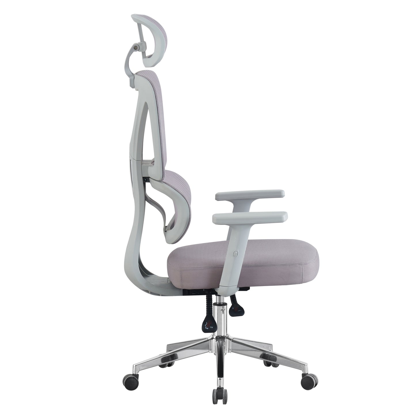 Office Chair Novar Hm1218.02 White Pp--light Grey Mesh--chrome Base 51x49x129hcm.