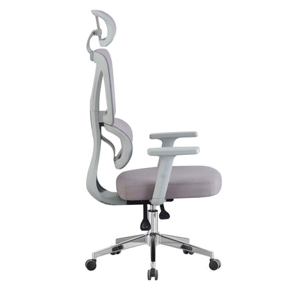 Office Chair Novar Hm1218.02 White Pp--light Grey Mesh--chrome Base 51x49x129hcm.