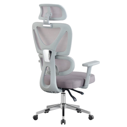 Office Chair Novar Hm1218.02 White Pp--light Grey Mesh--chrome Base 51x49x129hcm.