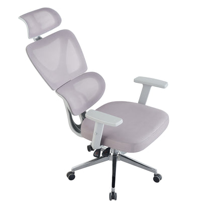 Office Chair Novar Hm1218.02 White Pp--light Grey Mesh--chrome Base 51x49x129hcm.