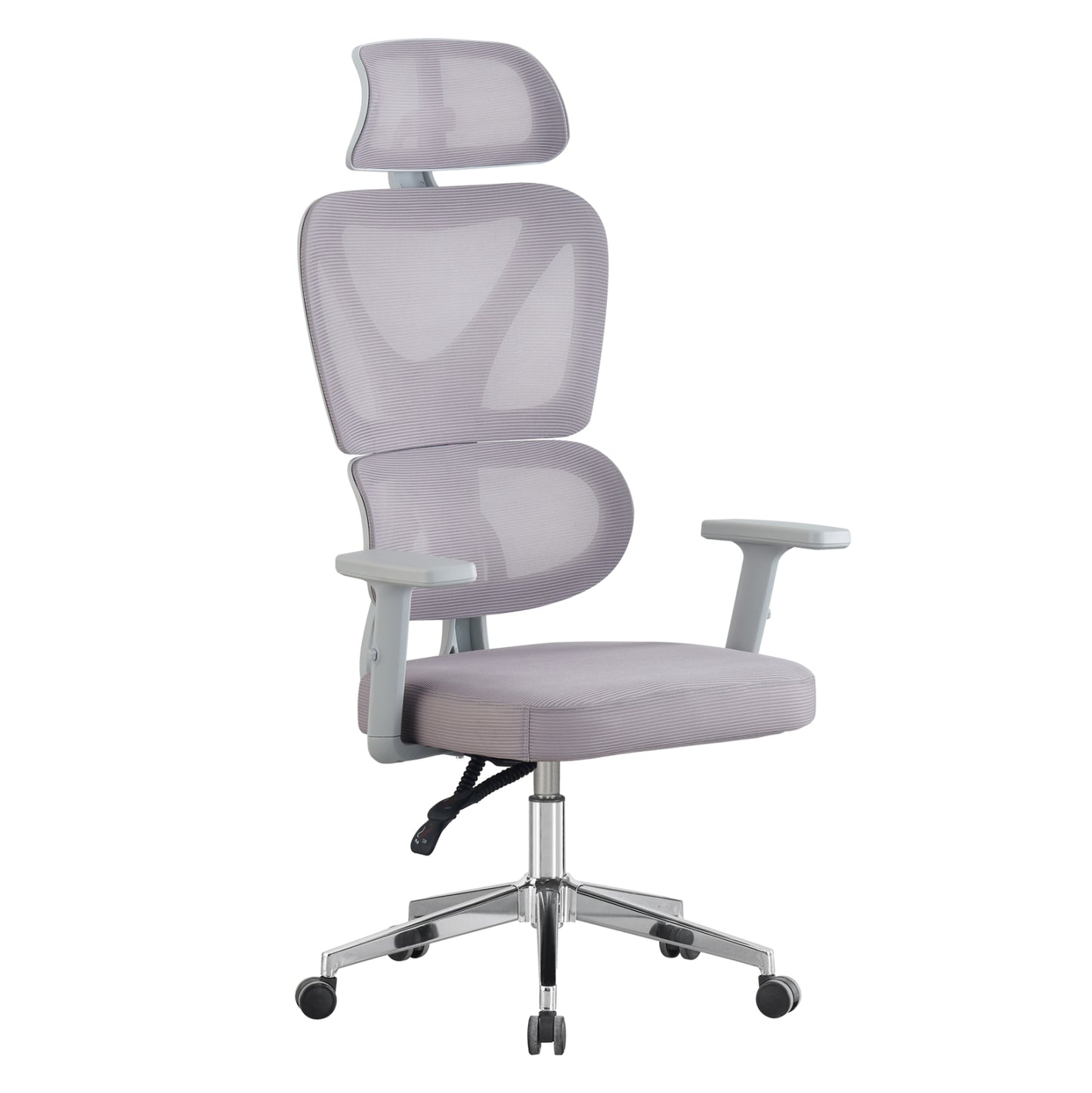 Office Chair Novar Hm1218.02 White Pp--light Grey Mesh--chrome Base 51x49x129hcm.
