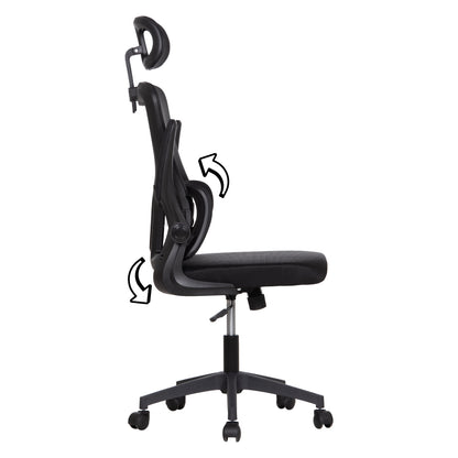 Office Chair Kesi Hm1222.01 Black Mesh Fabric & Pp 61x62x125hcm.