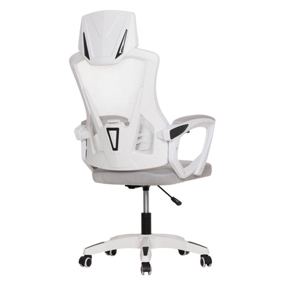 Office Chair Salas Hm1223.02 P.p. In White--mesh Fabric In Light Grey 57x71x110-120hcm.