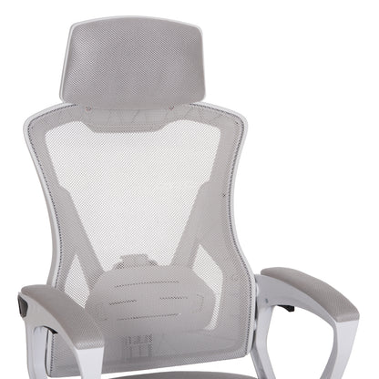 Office Chair Salas Hm1223.02 P.p. In White--mesh Fabric In Light Grey 57x71x110-120hcm.