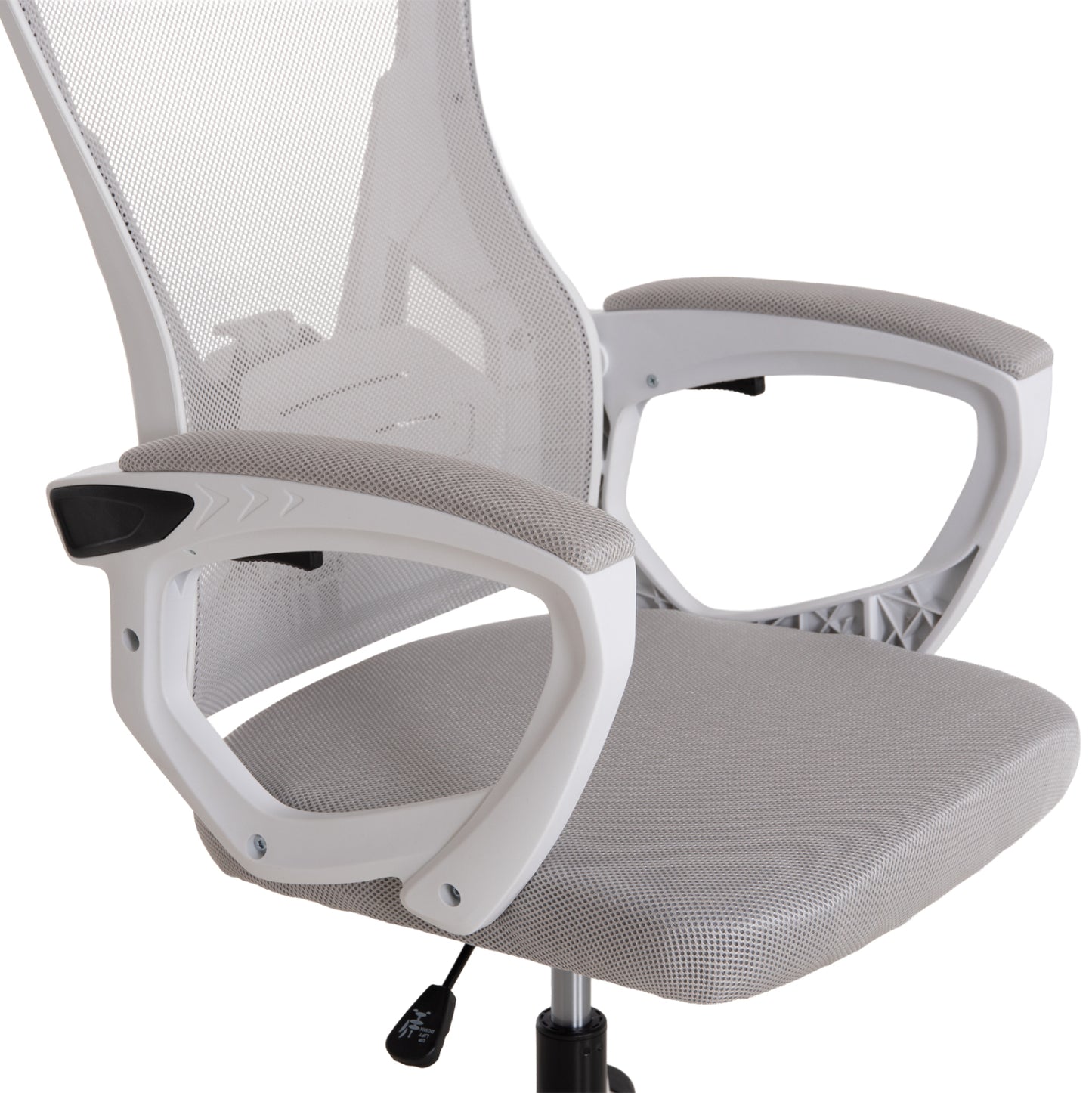 Office Chair Salas Hm1223.02 P.p. In White--mesh Fabric In Light Grey 57x71x110-120hcm.