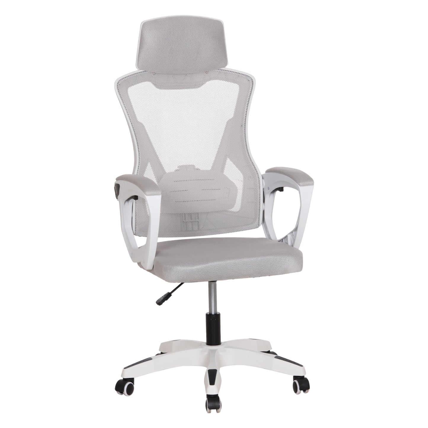 Office Chair Salas Hm1223.02 P.p. In White--mesh Fabric In Light Grey 57x71x110-120hcm.