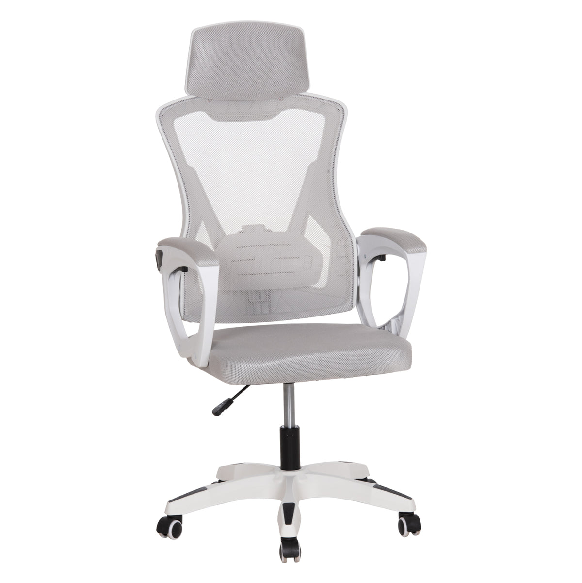 Office Chair Salas Hm1223.02 P.p. In White--mesh Fabric In Light Grey 57x71x110-120hcm.