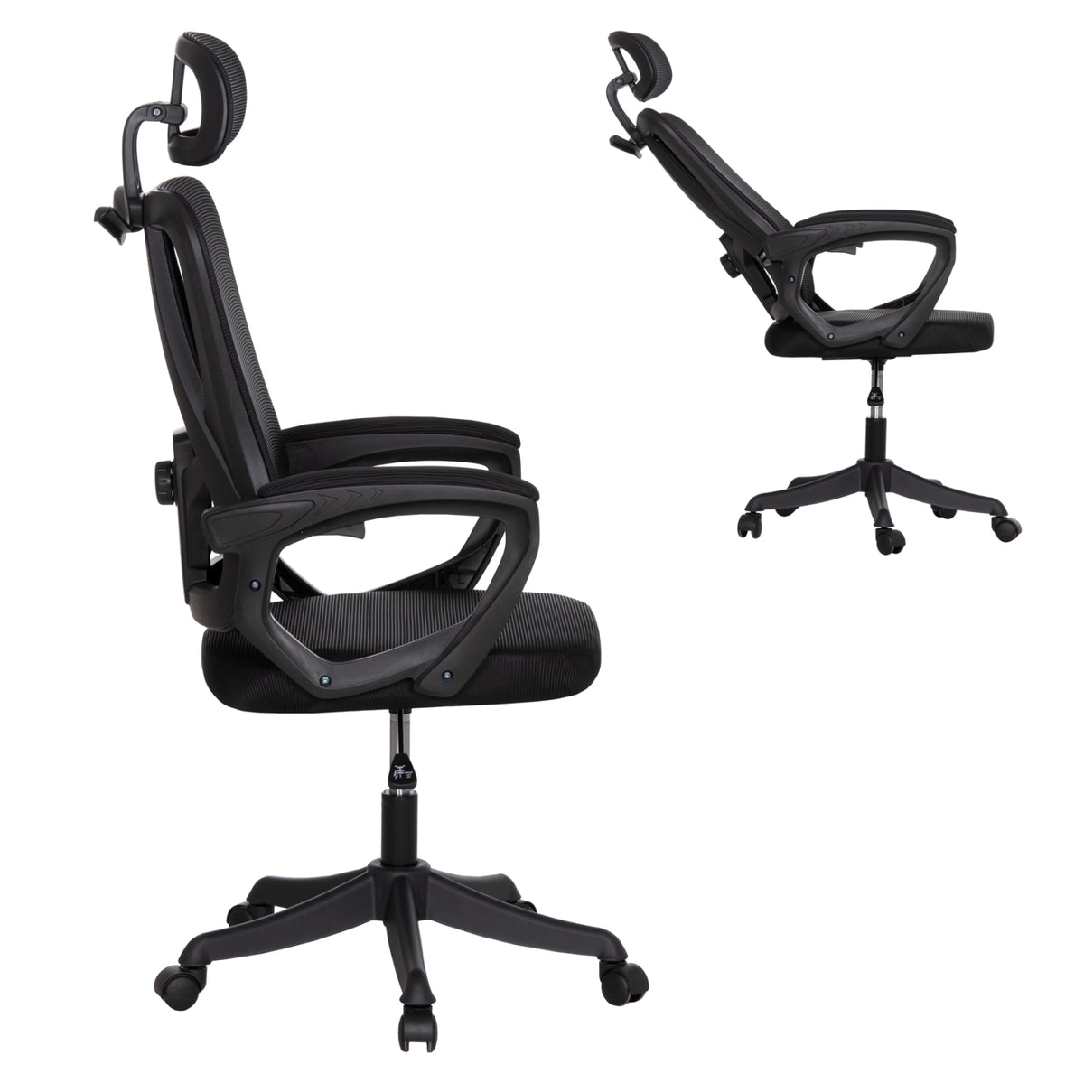 Office Chair Frantic Hm1224.01 Black Mesh & Polypropylene 60x66x130hcm.