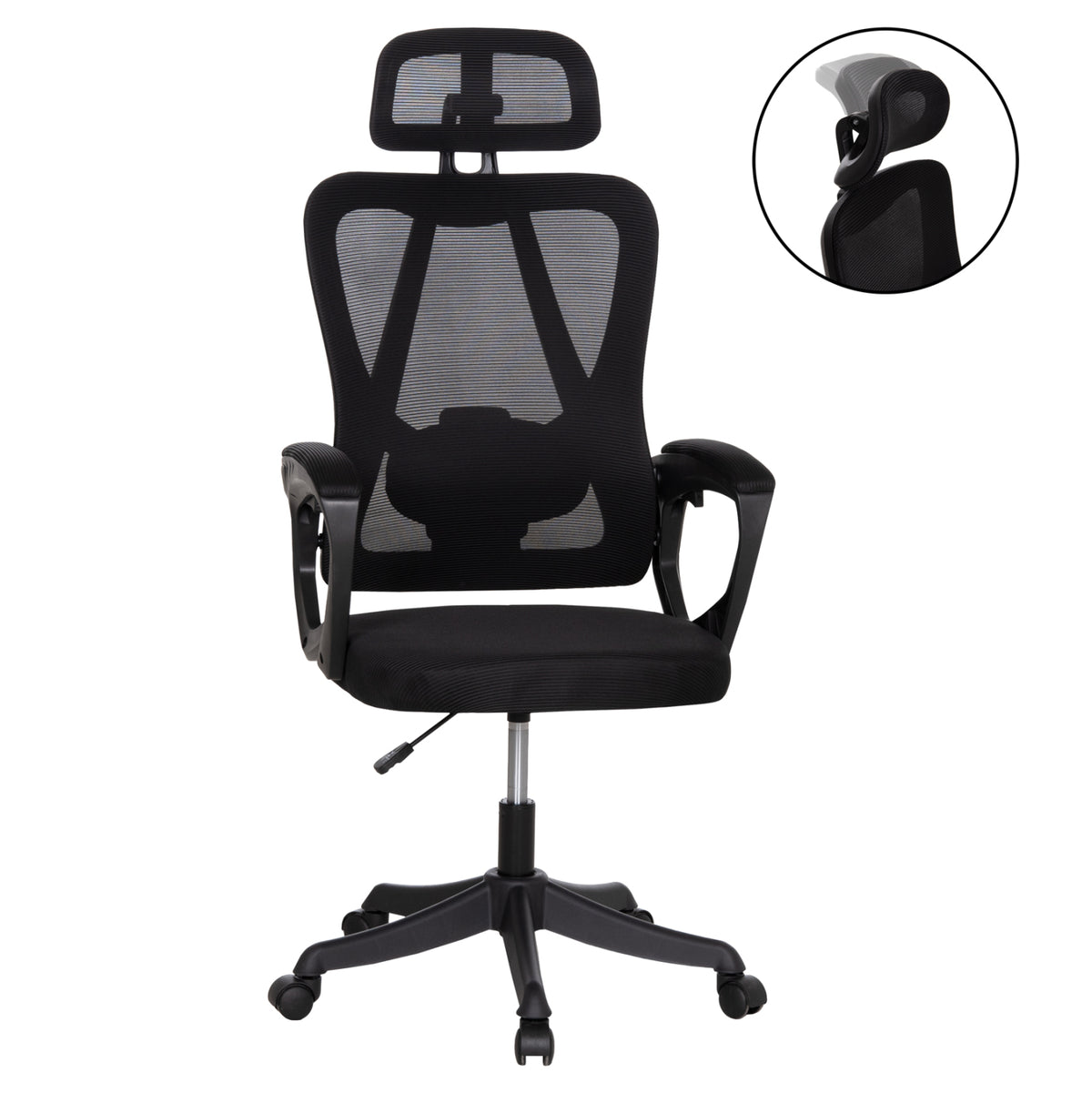 Office Chair Frantic Hm1224.01 Black Mesh & Polypropylene 60x66x130hcm.