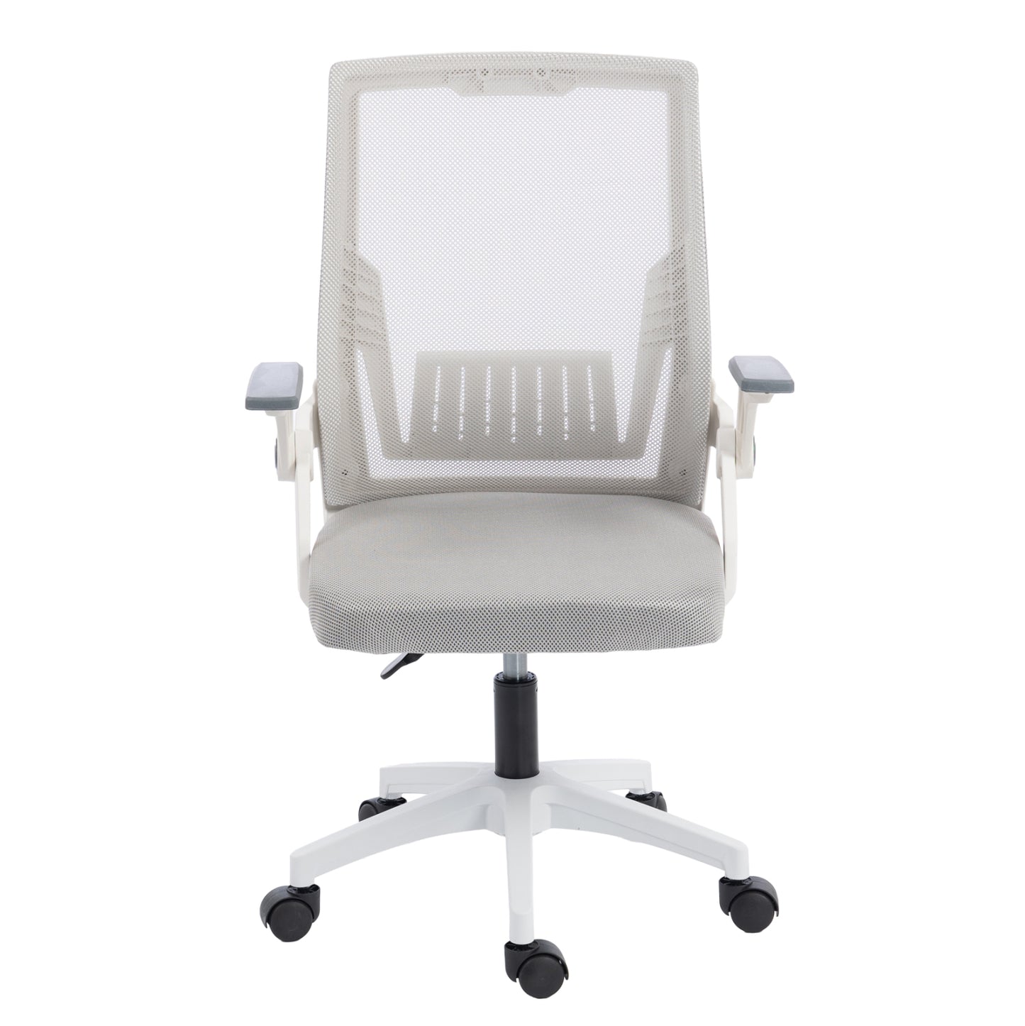 Office Chair Zenith Hm1225.02 Polypropylene In White--mesh In Light Grey 60x60x92-100hcm