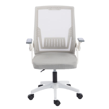 Office Chair Zenith Hm1225.02 Polypropylene In White--mesh In Light Grey 60x60x92-100hcm