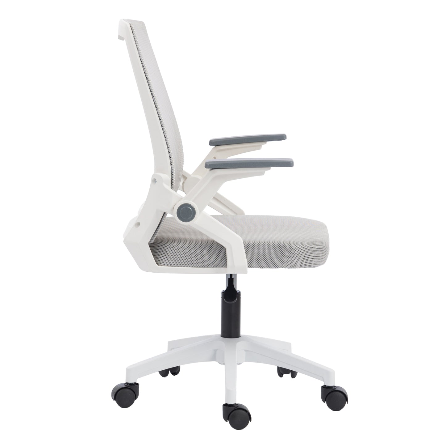 Office Chair Zenith Hm1225.02 Polypropylene In White--mesh In Light Grey 60x60x92-100hcm