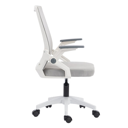 Office Chair Zenith Hm1225.02 Polypropylene In White--mesh In Light Grey 60x60x92-100hcm