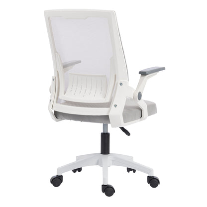 Office Chair Zenith Hm1225.02 Polypropylene In White--mesh In Light Grey 60x60x92-100hcm