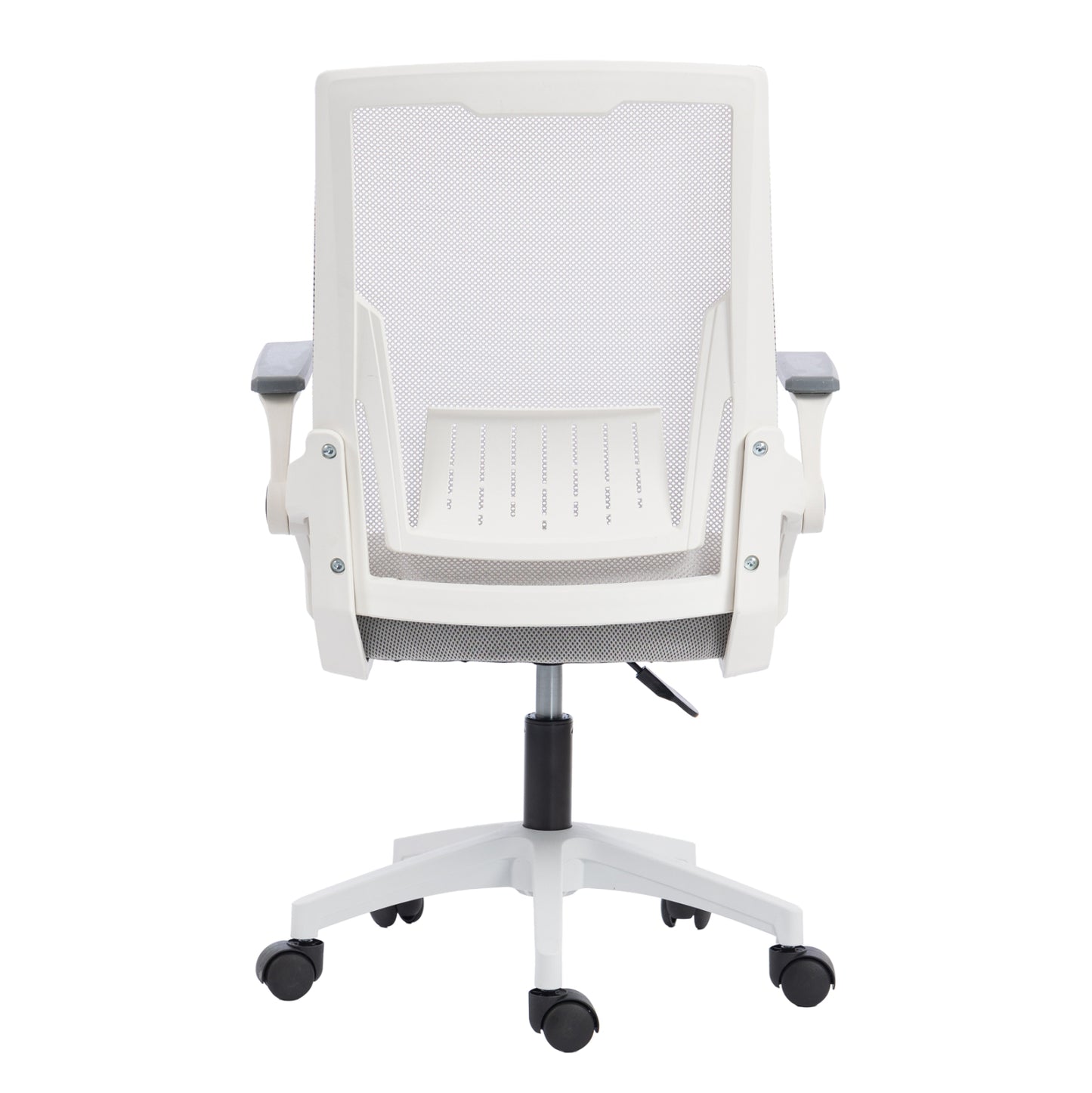 Office Chair Zenith Hm1225.02 Polypropylene In White--mesh In Light Grey 60x60x92-100hcm