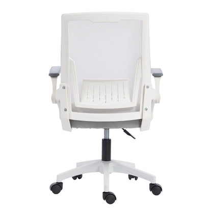 Office Chair Zenith Hm1225.02 Polypropylene In White--mesh In Light Grey 60x60x92-100hcm