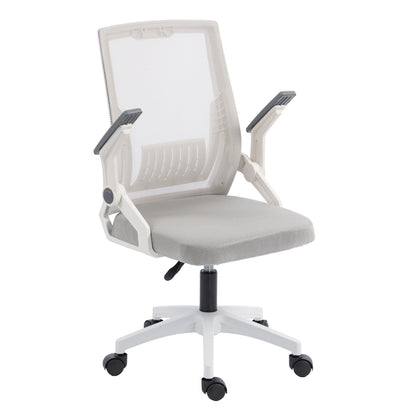 Office Chair Zenith Hm1225.02 Polypropylene In White--mesh In Light Grey 60x60x92-100hcm
