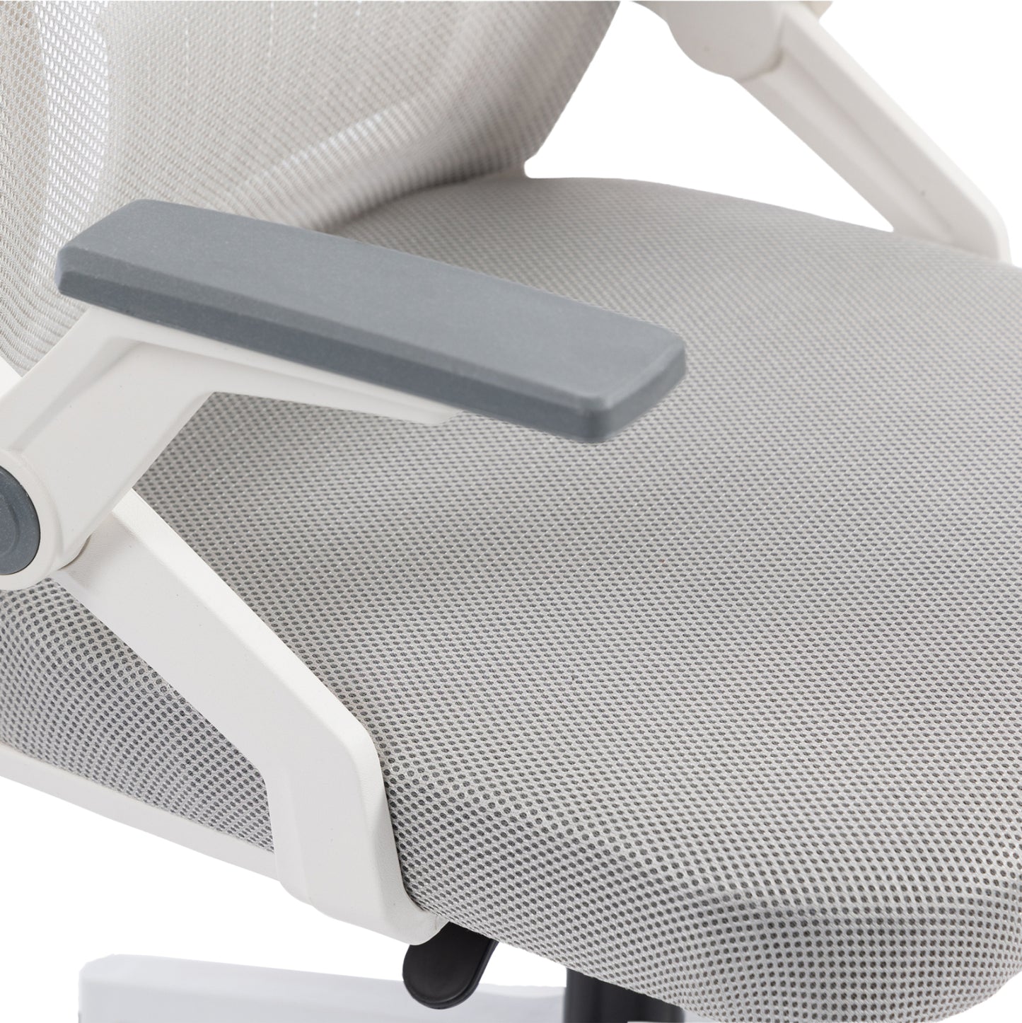 Office Chair Zenith Hm1225.02 Polypropylene In White--mesh In Light Grey 60x60x92-100hcm