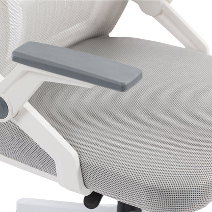 Office Chair Zenith Hm1225.02 Polypropylene In White--mesh In Light Grey 60x60x92-100hcm