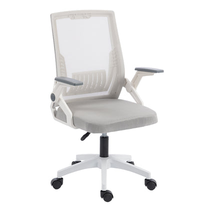 Office Chair Zenith Hm1225.02 Polypropylene In White--mesh In Light Grey 60x60x92-100hcm