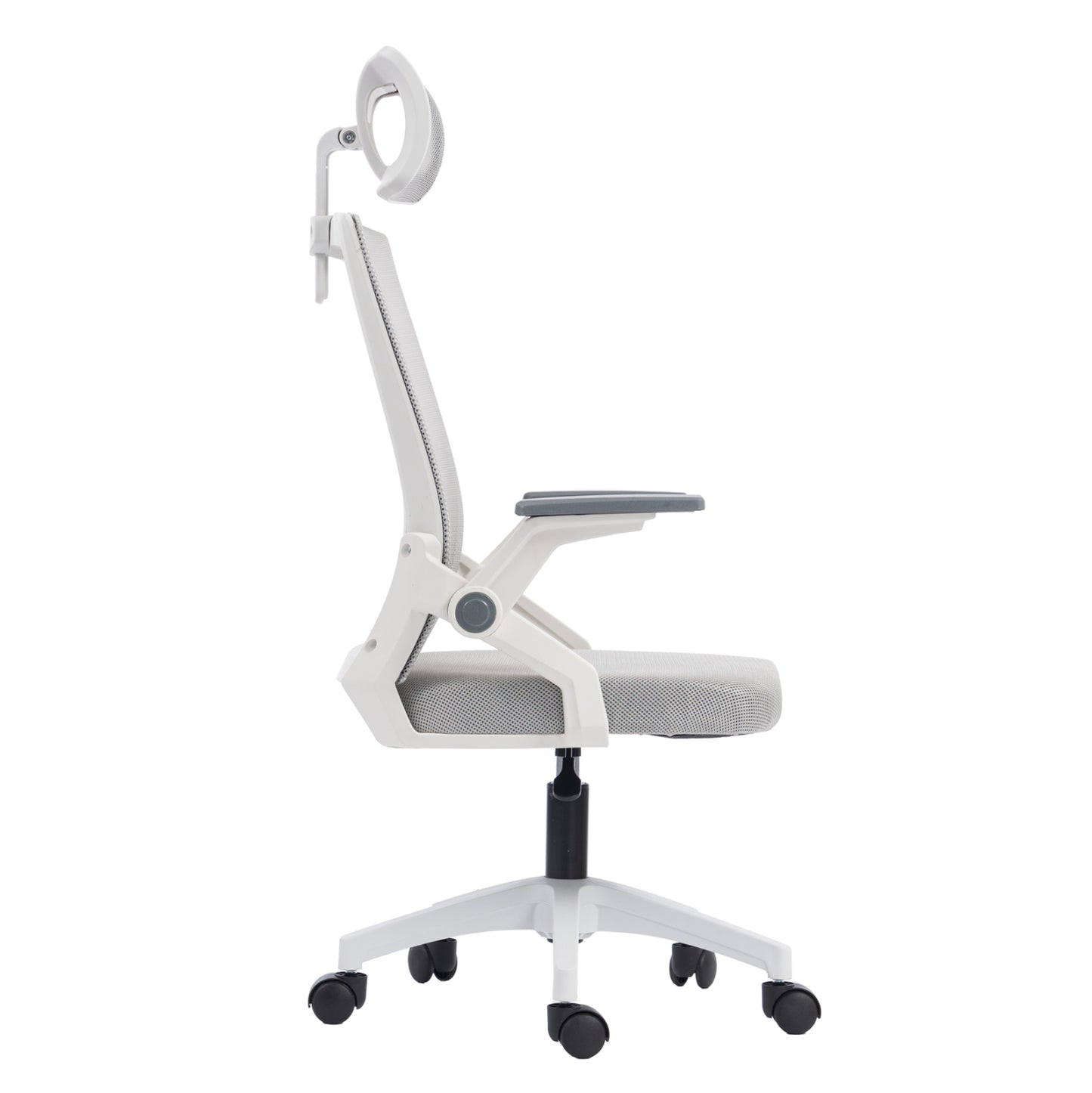 Office Chair Matron Hm1226.02 White Pp--light Grey Mesh Fabric 47x47x128hcm.