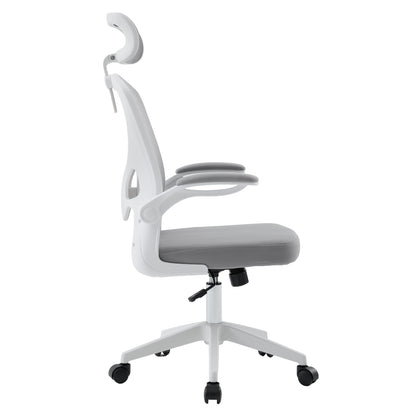 Office Chair Floater Hm1230.02 White Pp--light Grey Mesh 62x62x106-116hcm.