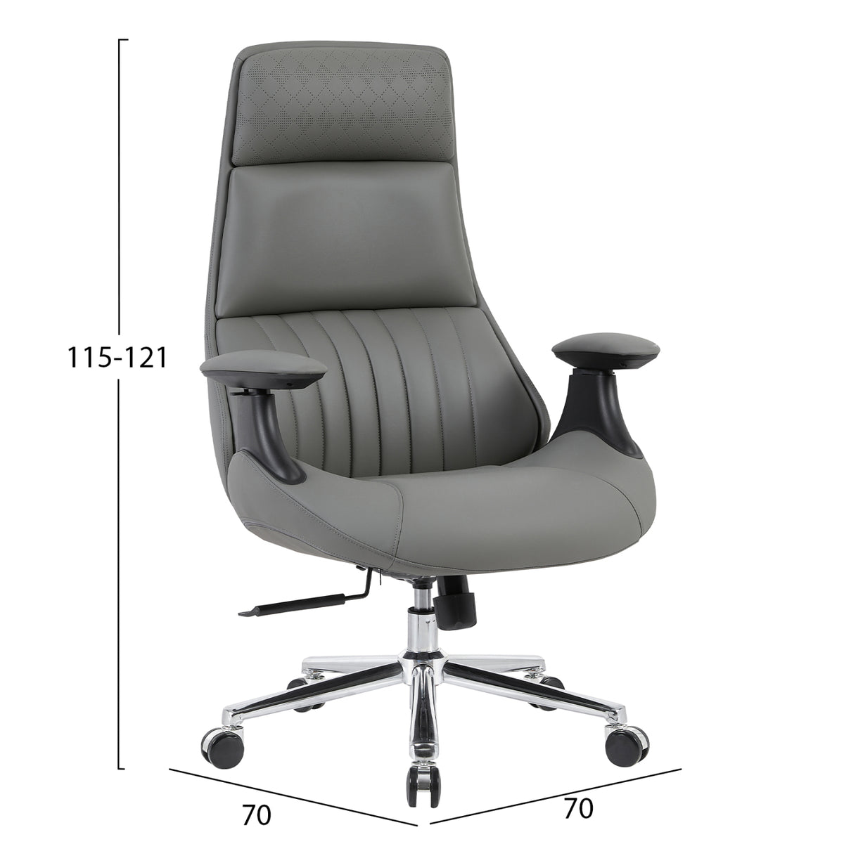 Premium Office Chair Pulse Hm1234.10 Grey Pu--chromed Base 73x70x115-121(h)cm