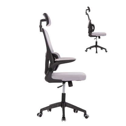 Office Chair Baston Hm18236.02 Grey Mesh Fabric & Black Pp Frame 64x60x127hcm.
