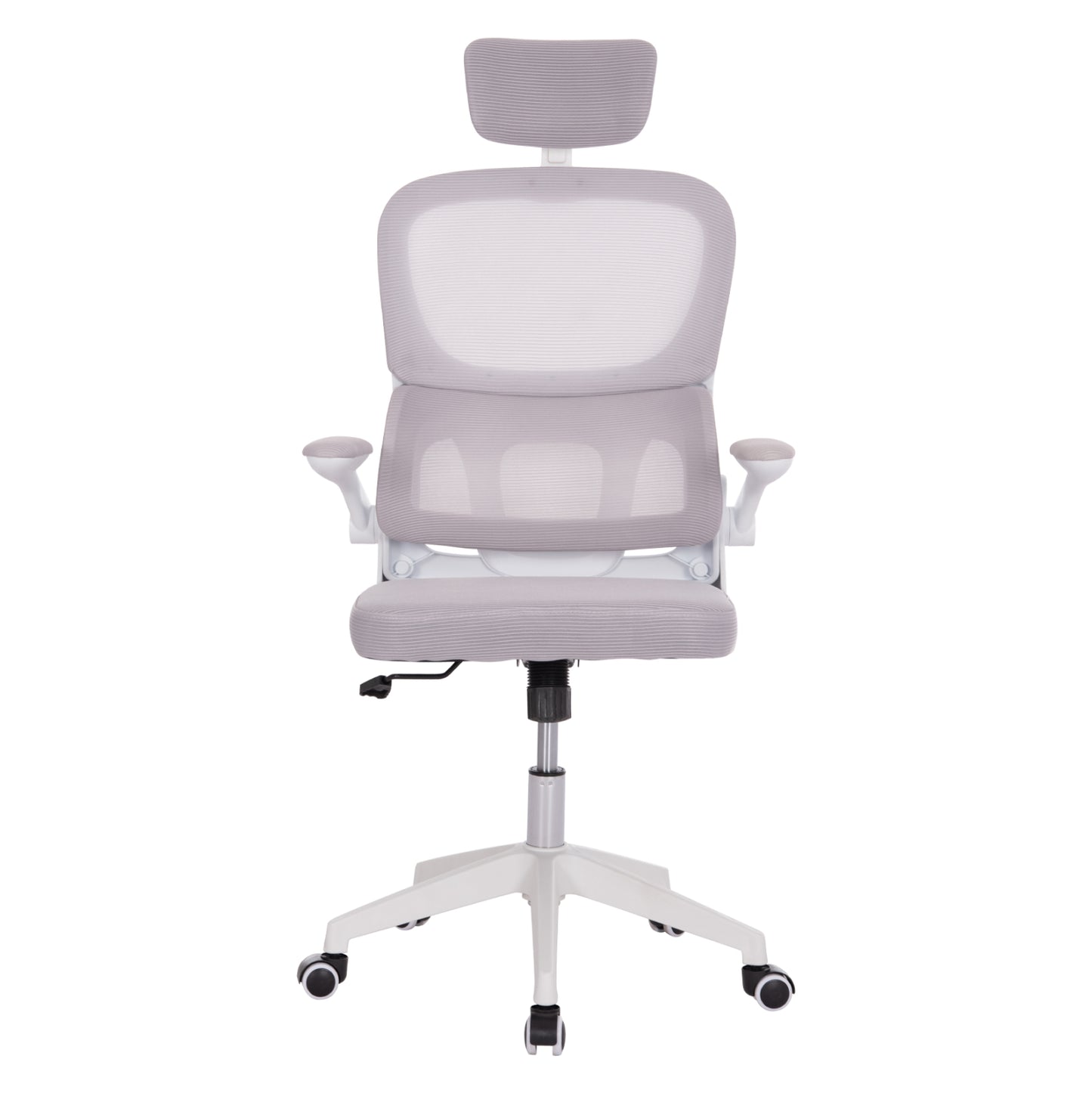 Office Chair Baston Hm18236.03 Grey Mesh Fabric & White Pp Frame 64x60x127hcm.