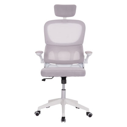 Office Chair Baston Hm18236.03 Grey Mesh Fabric & White Pp Frame 64x60x127hcm.
