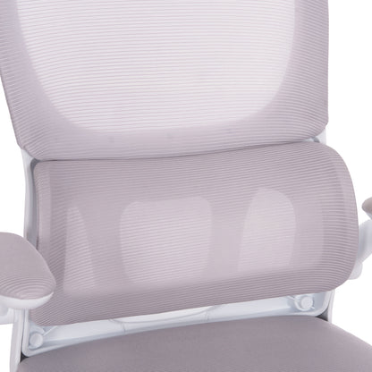 Office Chair Baston Hm18236.03 Grey Mesh Fabric & White Pp Frame 64x60x127hcm.