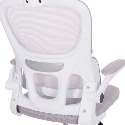 Office Chair Baston Hm18236.03 Grey Mesh Fabric & White Pp Frame 64x60x127hcm.