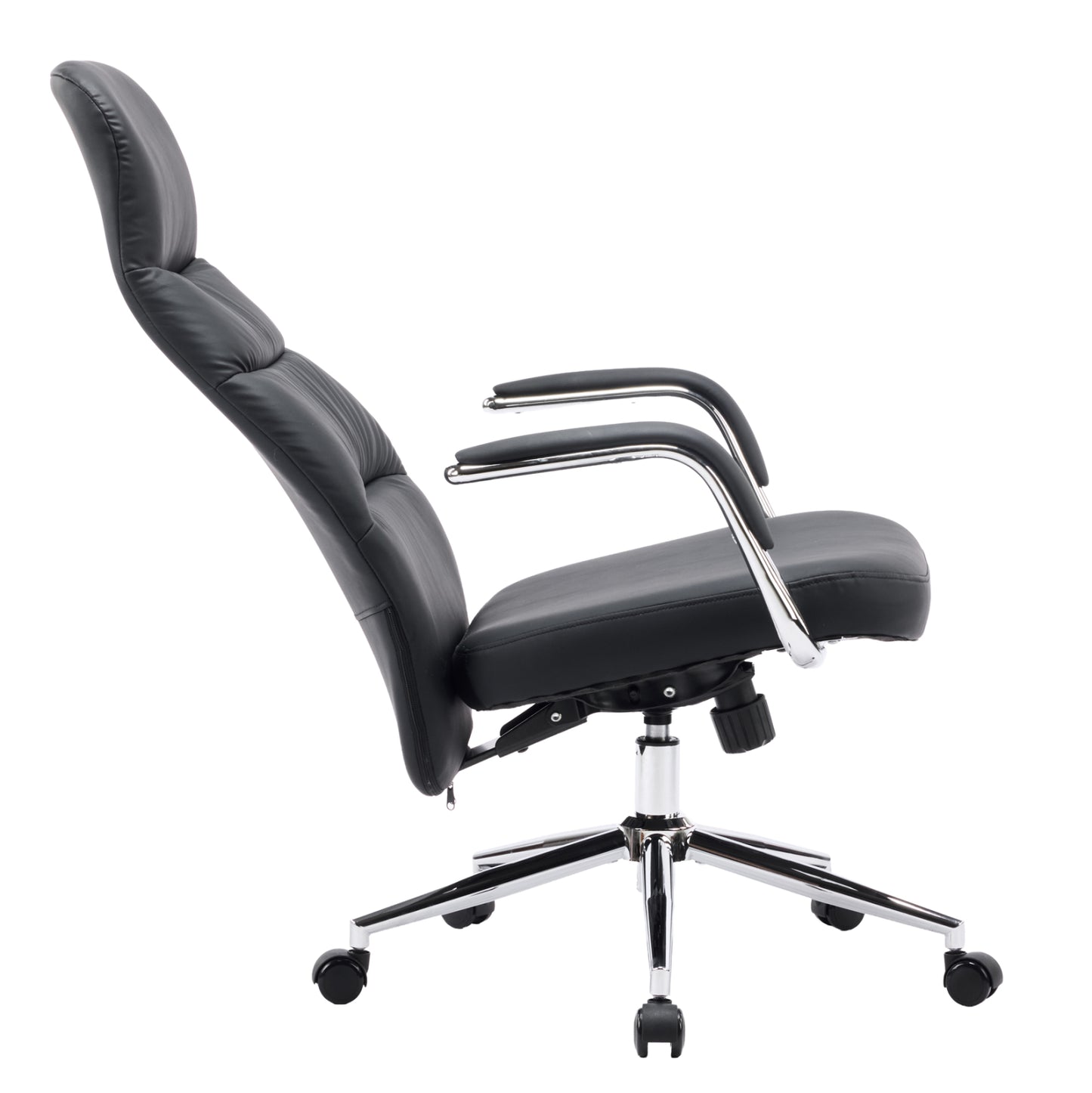Office Chair Teeter Hm18355.01 Black Pu Leather--chromed Base 67x66x121hcm.
