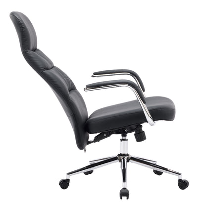 Office Chair Teeter Hm18355.01 Black Pu Leather--chromed Base 67x66x121hcm.