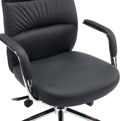 Office Chair Teeter Hm18355.01 Black Pu Leather--chromed Base 67x66x121hcm.