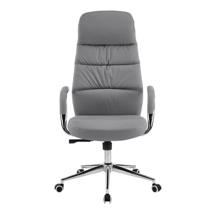Office Chair Teeter Hm18355.10 Grey Pu Leather--chromed Base 67x66x121hcm.