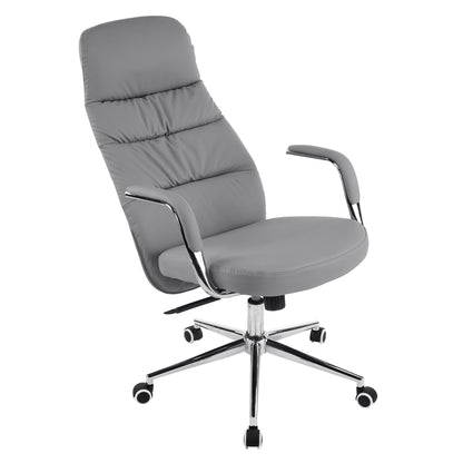 Office Chair Teeter Hm18355.10 Grey Pu Leather--chromed Base 67x66x121hcm.