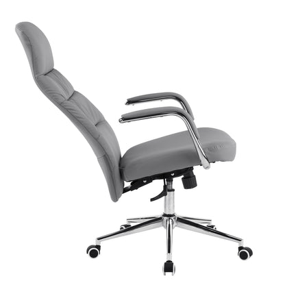 Office Chair Teeter Hm18355.10 Grey Pu Leather--chromed Base 67x66x121hcm.