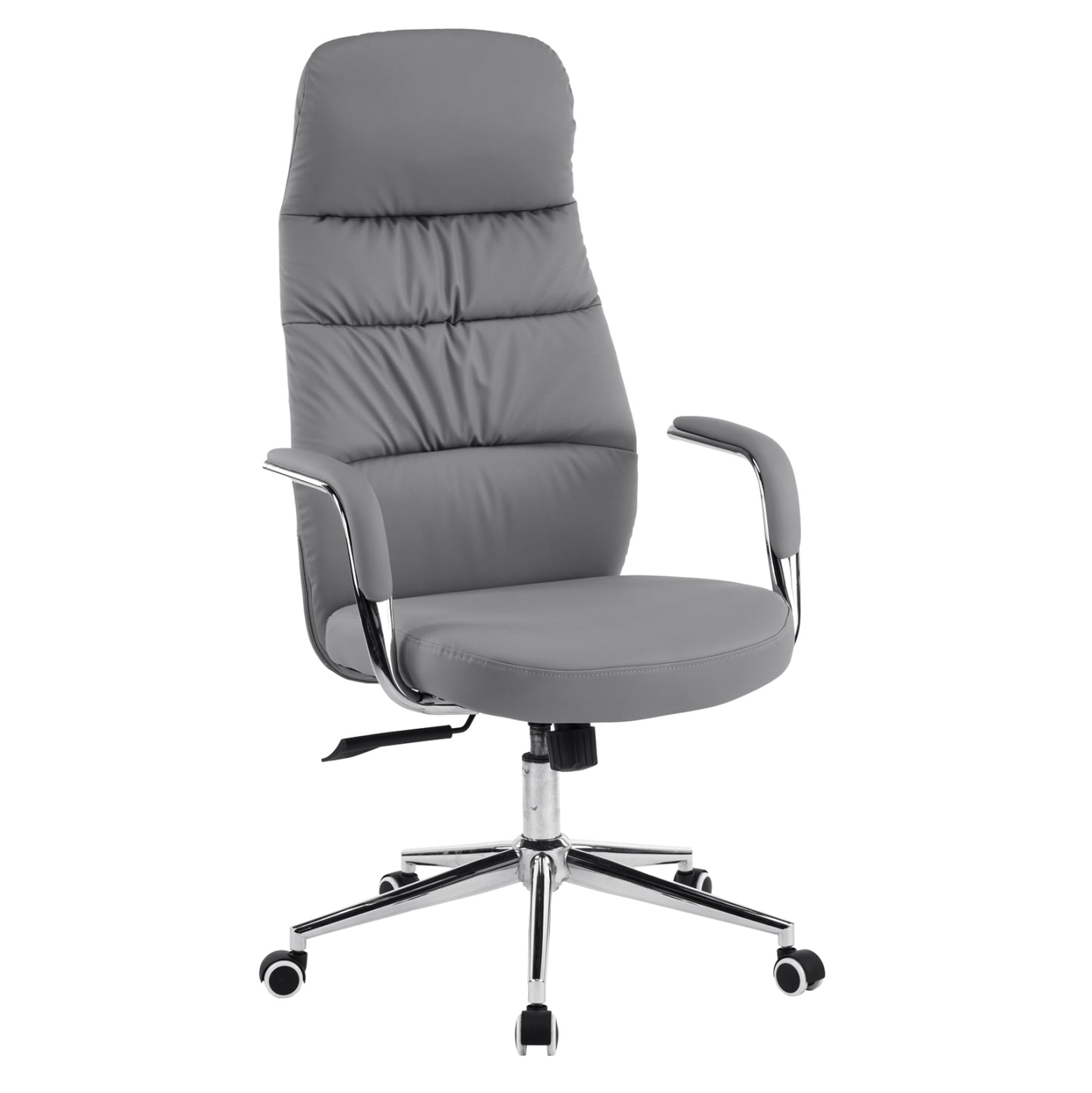 Office Chair Teeter Hm18355.10 Grey Pu Leather--chromed Base 67x66x121hcm.
