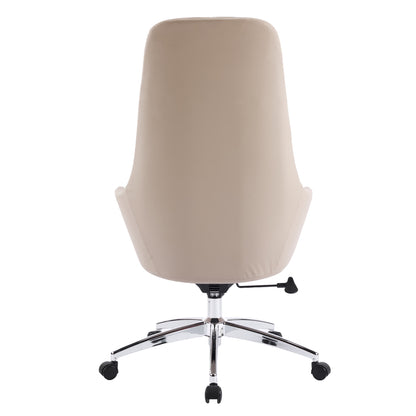 Office Chair Bekker Hm18359.02 Beige Pu Leather--chromed Base 67x67x126hcm.