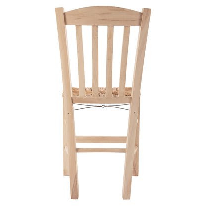 Traditional Chair With Straw Unpainted Hm10376.02