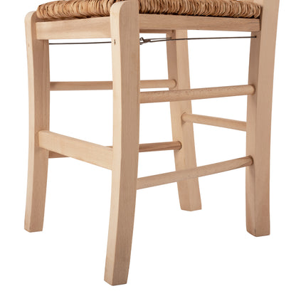 Traditional Chair With Straw Unpainted Hm10376.02