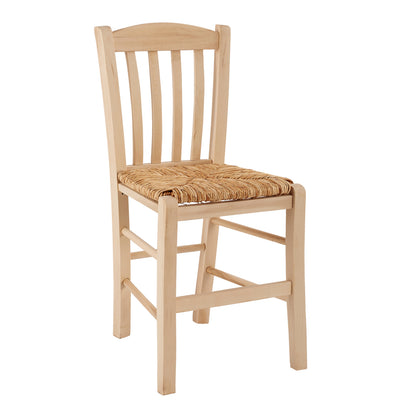 Traditional Chair With Straw Unpainted Hm10376.02