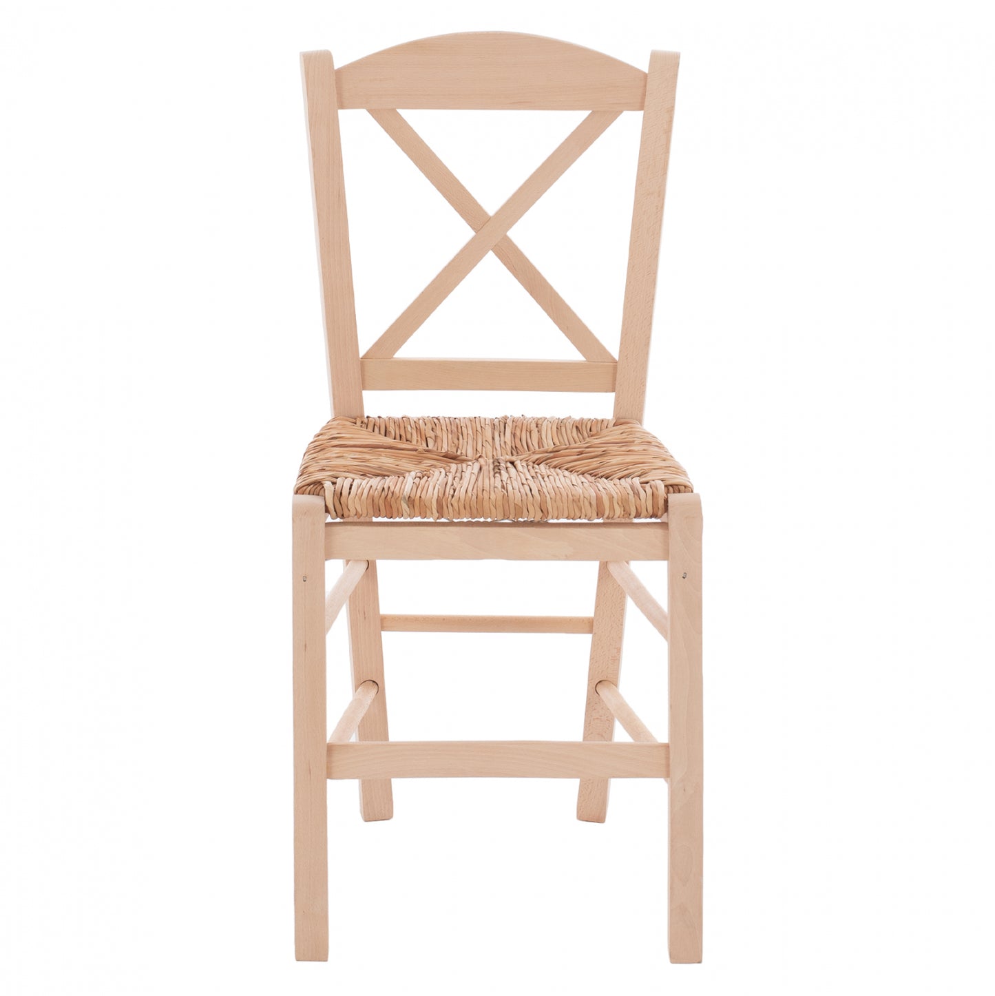 Traditional Chair With Straw Crossed Unpainted Hm10371.02