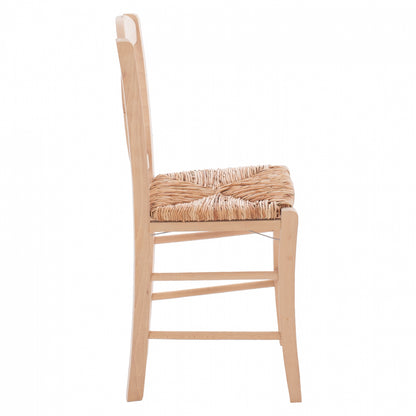 Traditional Chair With Straw Crossed Unpainted Hm10371.02