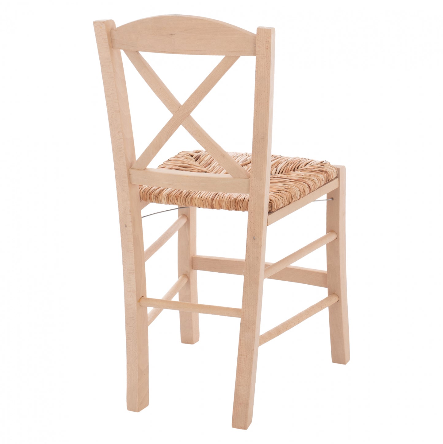Traditional Chair With Straw Crossed Unpainted Hm10371.02