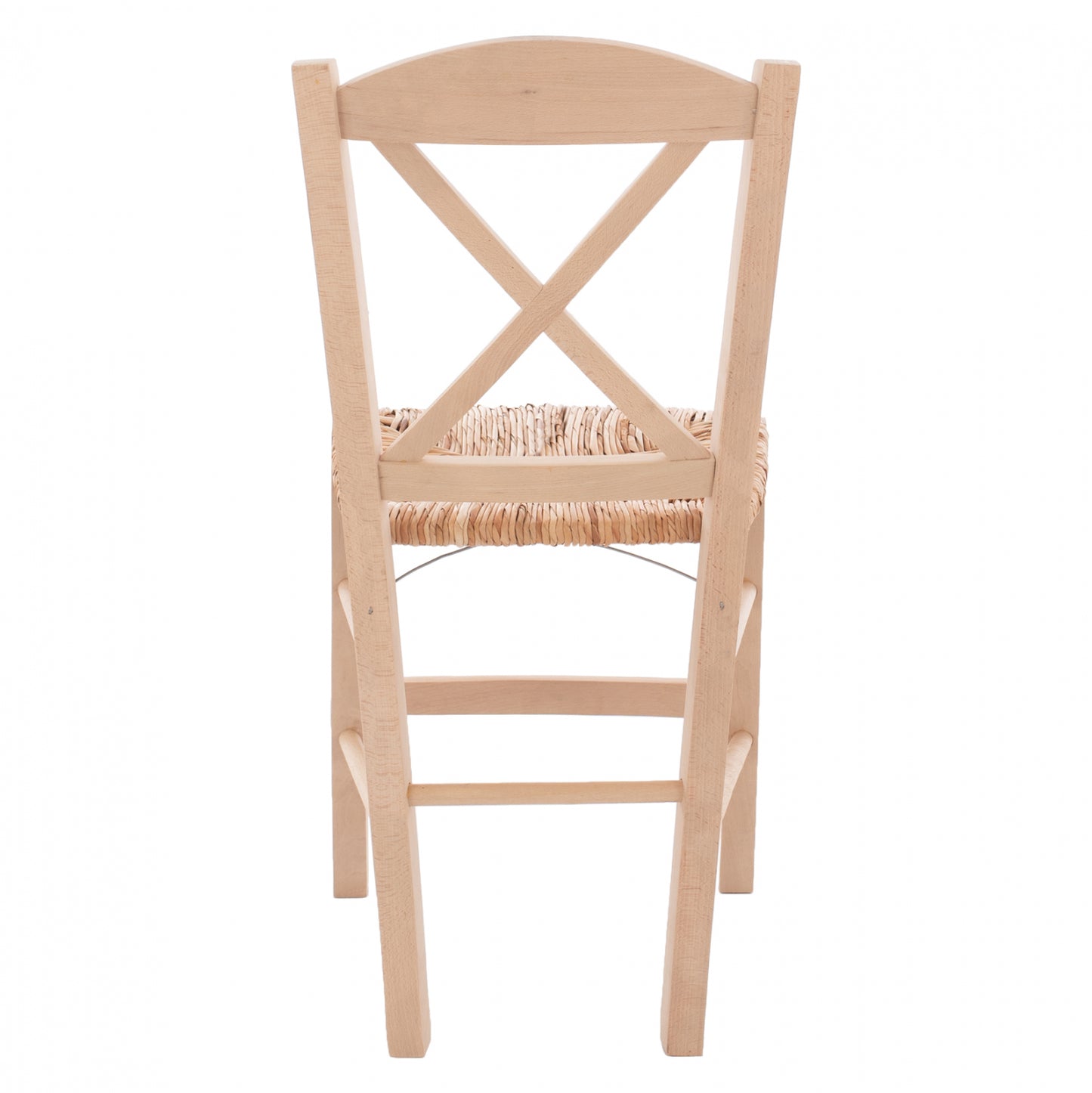 Traditional Chair With Straw Crossed Unpainted Hm10371.02